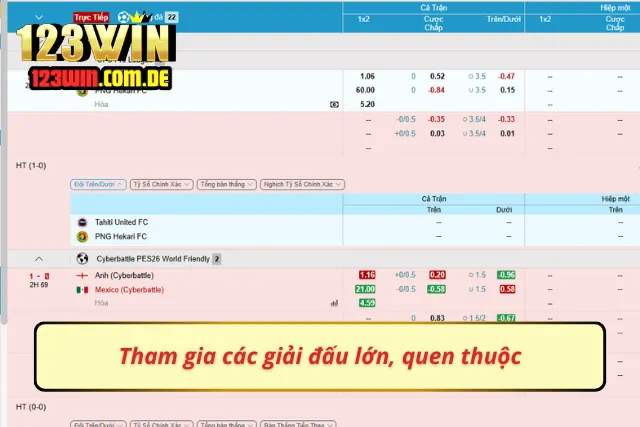 Các giải đấu lớn trên thế giới hiện nay